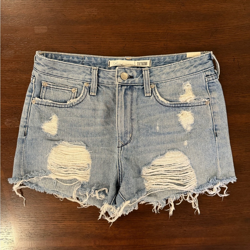 Lovers + friends jack short, size 28, Columbia wash